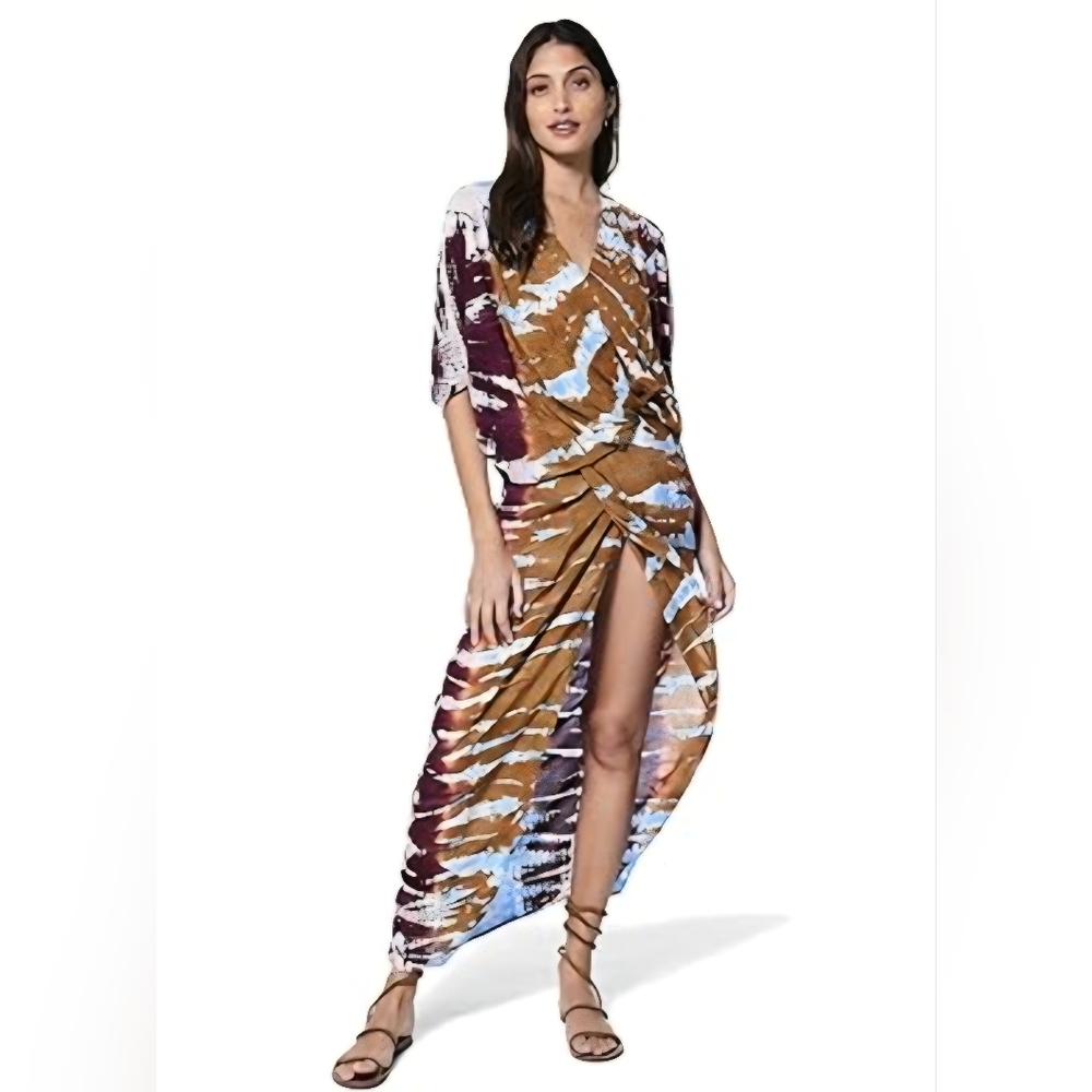 Women’s Brown Multi Tie-Dye Swim Cover-Up Dress